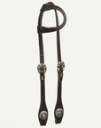 Hilason Western Horse Genuine Leather One Ear Headstall Bridle Engraved GS Concho Brown