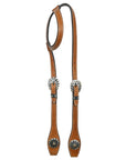 Hilason Western Horse Genuine Leather One Ear Headstall Bridle Engraved GS Concho Chestnut