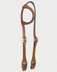 Hilason Western Horse Genuine Leather One Ear Headstall Bridle Engraved GS Concho Chestnut