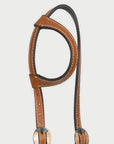 Hilason Western Horse Genuine Leather One Ear Headstall Bridle Engraved GS Concho Chestnut