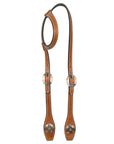 Hilason Western Horse Genuine Leather One Ear Headstall Bridle Engraved GS Concho Chestnut