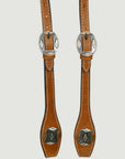 Hilason Western Horse Genuine Leather One Ear Headstall Bridle Engraved GS Concho Chestnut