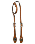 Hilason Western Horse Genuine Leather One Ear Headstall Bridle Engraved GS Concho Chestnut
