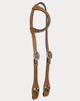 Hilason Western Horse Genuine Leather One Ear Headstall Bridle Engraved GS Concho Chestnut