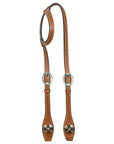 Hilason Western Horse Genuine Leather One Ear Headstall Bridle Engraved GS Concho Chestnut