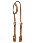 Hilason Western Horse Genuine Leather One Ear Headstall Bridle Engraved GS Concho Chestnut