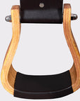BAR H EQUINE Western Horse Oak Wood Genuine Leather Cover Bell Stirrup Tan