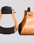 BAR H EQUINE Western Horse Oak Wood Genuine Leather Cover Bell Stirrup Tan