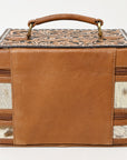 American Darling Jewelry Case Hand Tooled Hair On Genuine Leather Women Bag Western Handbag Purse |