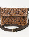 OHA119A Ohlay Western Genuine Leather Hand Tooled Women Crossbody Bags