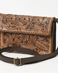 OHA119A Ohlay Western Genuine Leather Hand Tooled Women Crossbody Bags