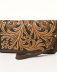 Ohlay Bags OHA129B Clutch Hand Tooled Genuine Leather Women Bag Western Handbag Purse