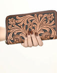Ohlay Bags OHA129B Clutch Hand Tooled Genuine Leather Women Bag Western Handbag Purse