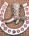 Western Screw Back Concho Amethyst Horseshoe Boots Crystals Headstall