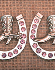 Western Screw Back Concho Amethyst Horseshoe Boots Crystals Headstall
