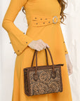 American Darling Adbg1459 Tote Hand Tooled Genuine Leather Women Bag Western Handbag Purse