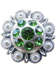 Western Screw Back Concho Green Berry Crystals Headstall Cowgirl 1 In