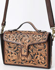 American Darling Adbga557 Cross Body I Hand Tooled Genuine Leather Women Bag Western Handbag Purse