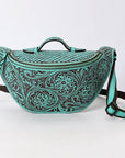 American Darling Fanny Pack Hand Tooled Genuine Western Leather Women Bag Handbag Purse |