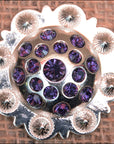 1.5 Inch HILASON Western Screw Back Purple Crystals Berry Concho Saddle & Tack