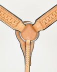 HILASON Western Horse Genuine American Leather Headstall & Breast Collar Set Tan
