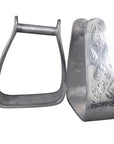 HILASON Aluminum Slanted Western Horse Stirrups 7 Inch | Aluminum Stirrups for Horses | Lightweight Aluminum Stirrups | Slanted Western Stirrups