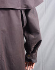 HILASON Outerwear Short Length Lightweight Waterproof Oilskin Duster Coat Rain Jacket Brown