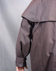 HILASON Outerwear Short Length Lightweight Waterproof Oilskin Duster Coat Rain Jacket Brown