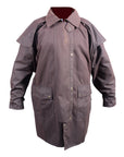 HILASON Outerwear Short Length Lightweight Waterproof Oilskin Duster Coat Rain Jacket Brown