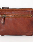 Spaghetti Western Swc436Cg Coin Purse Vintage Handmade Drum Dyed Genuine European Cowhide Leather Women Bag Western Handbag Purse