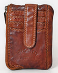 Spaghetti Western Swc436Cg Coin Purse Vintage Handmade Drum Dyed Genuine European Cowhide Leather Women Bag Western Handbag Purse