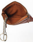Spaghetti Western Swc436Cg Coin Purse Vintage Handmade Drum Dyed Genuine European Cowhide Leather Women Bag Western Handbag Purse