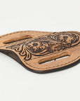 Hilason Leather Angled Knife Scabbard Sheath Cover Floral Tooled