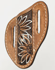 Hilason Leather Angled Knife Scabbard Sheath Cover Floral Tooled