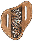 Hilason Leather Angled Knife Scabbard Sheath Cover Floral Tooled