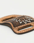 Hilason Leather Angled Knife Scabbard Sheath Cover Floral Tooled