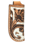 Med-Lrg Hilason Western Floral Stylish Design Geniune Leather Knife Holder