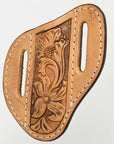 Hilason Leather Angled Knife Scabbard Sheath Cover Floral Tooled