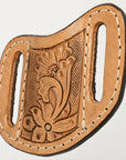 Hilason Leather Angled Knife Scabbard Sheath Cover Floral Tooled