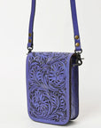 American Darling Cell Phone Holder Hand Tooled Genuine Leather women bag western handbag purse