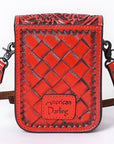 American Darling Cell Phone Holder Hand Tooled Genuine Leather women bag western handbag purse