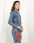 American Darling Cell Phone Holder Hand Tooled Genuine Leather women bag western handbag purse