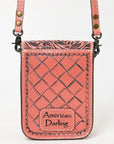 American Darling Cell Phone Holder Hand Tooled Genuine Leather women bag western handbag purse