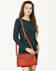 American Darling ADBG1137A Clutch Hand Tooled Genuine Leather women bag western handbag purse