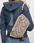 American Darling Hand Tooled Genuine Leather Women Bag Western Handbag Purse