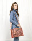 American Darling Hand Tooled Genuine Leather Women Bag Western Handbag Purse