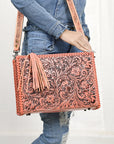 American Darling Hand Tooled Genuine Leather Women Bag Western Handbag Purse