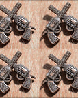 Western Screw Back Concho One Piece Crystal Bling Cross Pistol Saddle