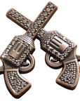 Western Screw Back Concho One Piece Crystal Bling Cross Pistol Saddle
