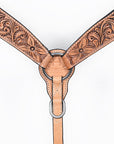 Bar H Equine Western Horse Genuine Leather Floral Carved Tack Set Tan